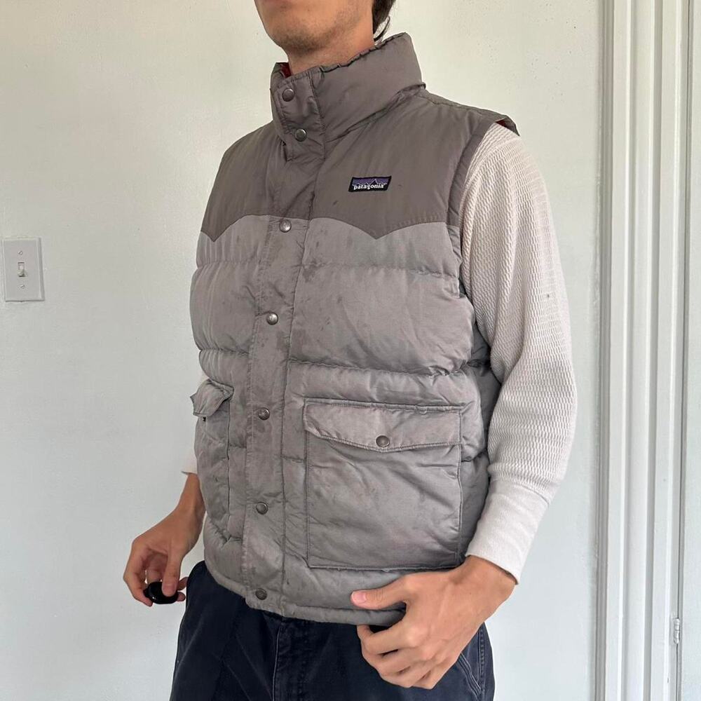 Men’s Grey Patagonia Down Puffer Slingshot Grey Vest - Picture 8 of 8
